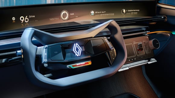 Direction steer-by-wire et volant rectangulaire dans le Renault R-Space Lab