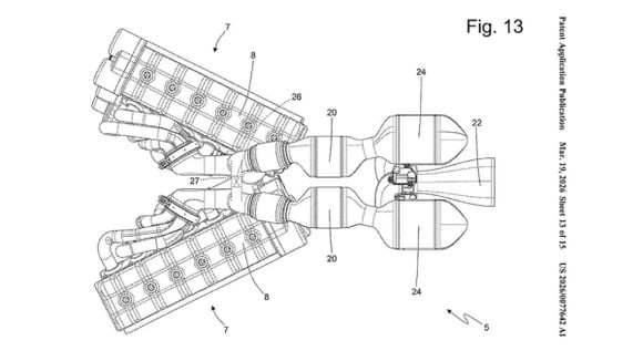 Vue du dessus du moteur 12 cylindres Ferrari en Y