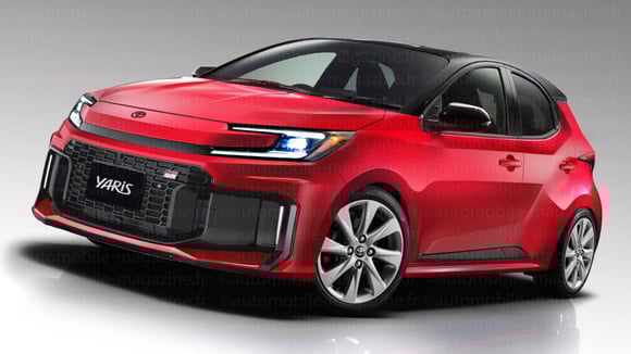 Illustration de la prochaine génération de Toyota Yaris avec un design inspiré du “nez de requin marteau”