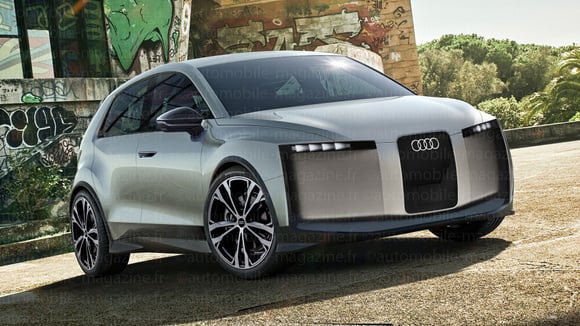 Illustration de la future Audi A1 e-tron, cousine des Volkswagen ID.Polo et Cupra Raval