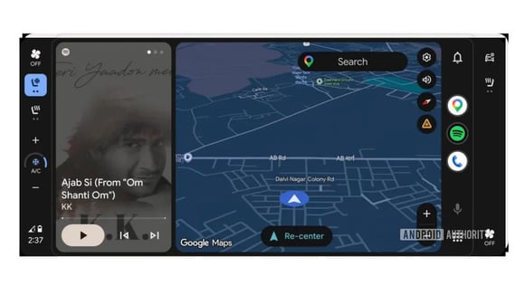 Activation des commandes de climatisation dans Android Auto via le code