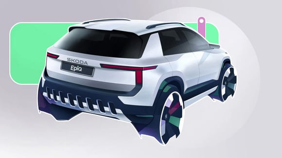 Le Skoda Epiq applique le langage de design Modern Solid sur un modèle de série.