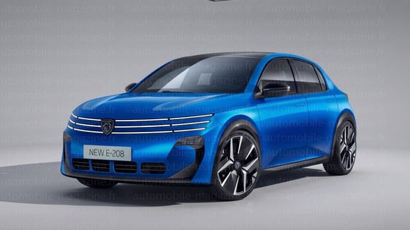 Un showcar annonce la future Peugeot E-208 avant son arrivée en concession