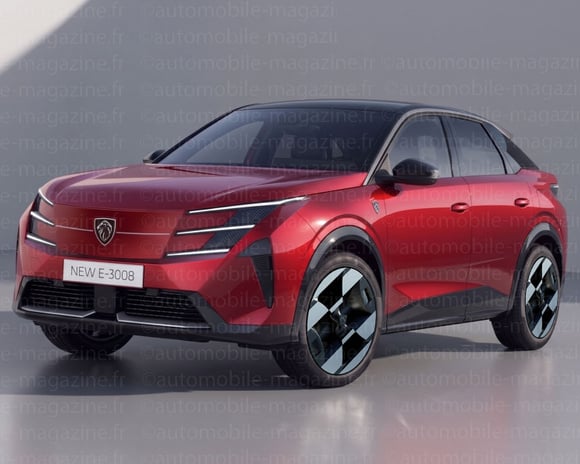 Illustration du Peugeot E-3008 restylé attendu fin 2027