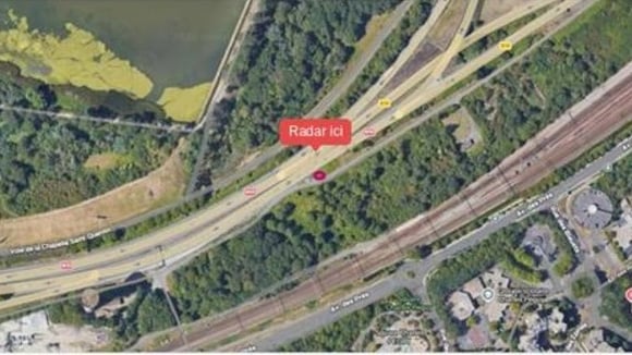 Emplacement du radar autonome sur la RN10 à Montigny-le-Bretonneux