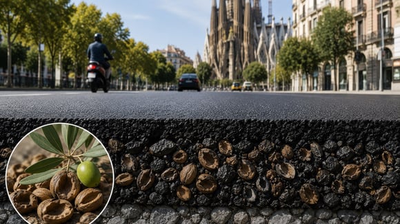 Barcelone teste un asphalte à base de noyaux d’olives capable de stocker du CO2 sous les routes