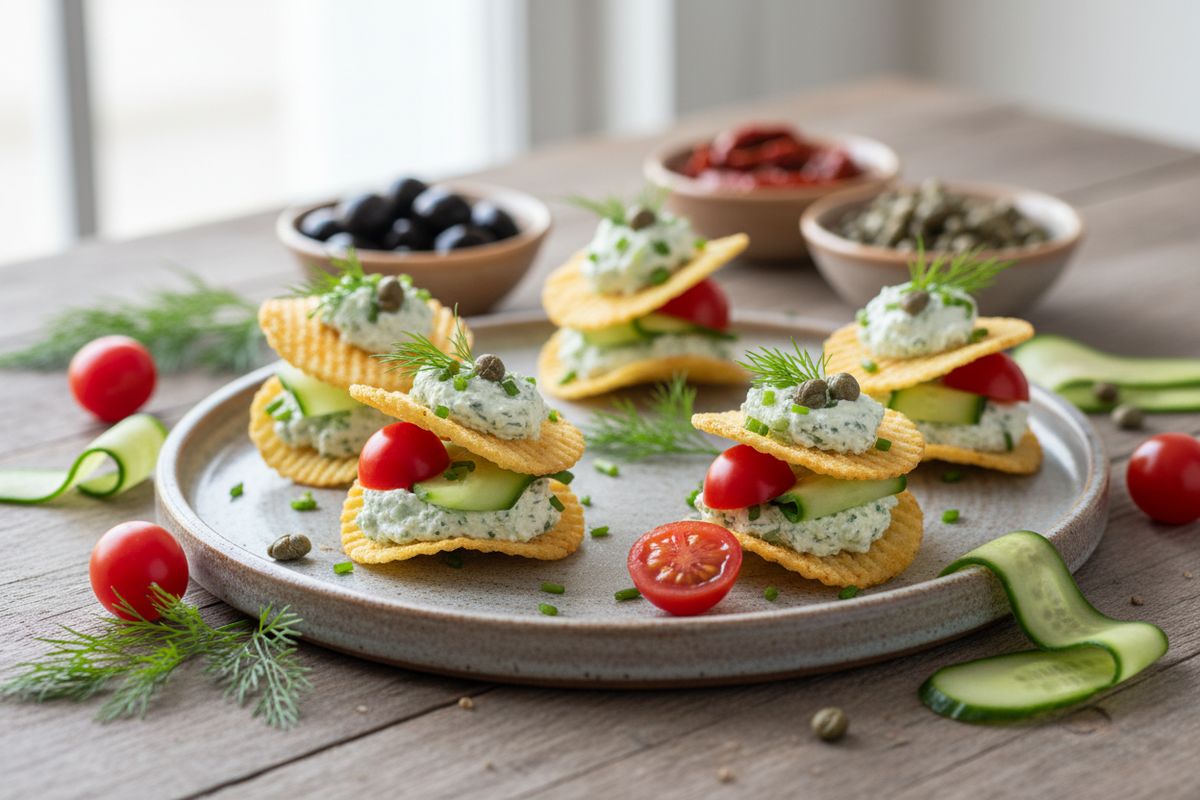 Rapeille sipseille ladotaan täyteläinen kasvistäyte – helppo ja näyttävä kasvisjuhlapala illanistujaisiin.