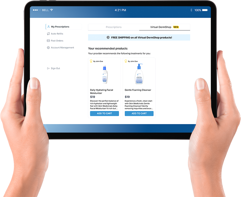 Virtual DermShop sample interfact