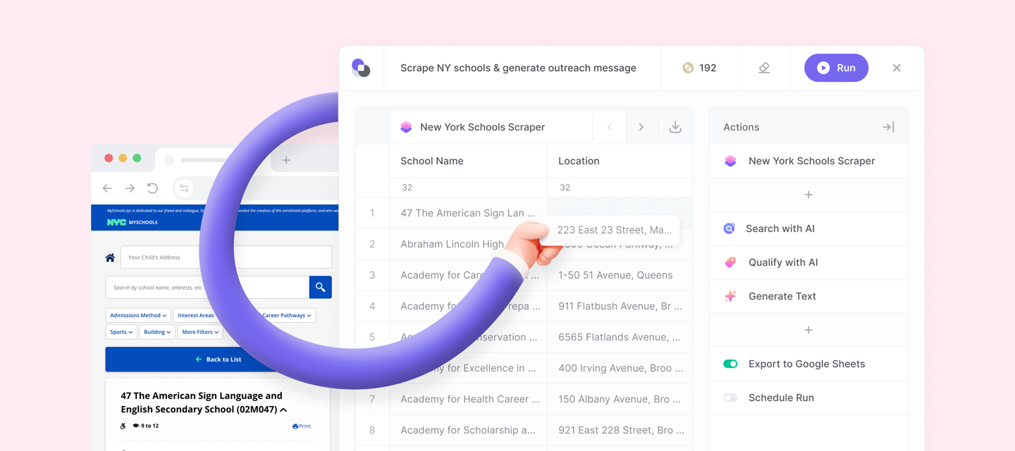 Scraping school directory and generating outreach text with Bardeen AI