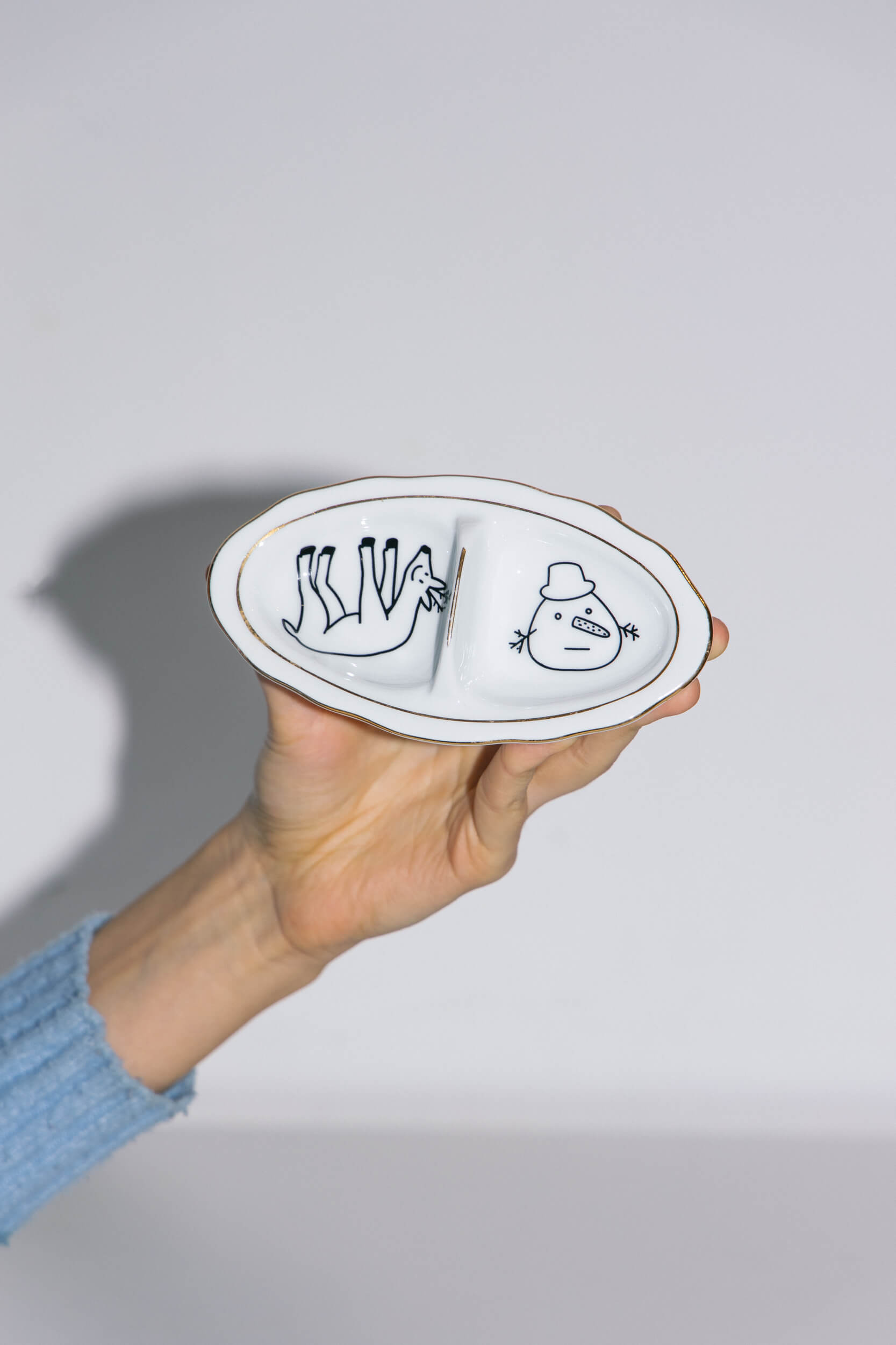 Salt bowl Deer and Snowman