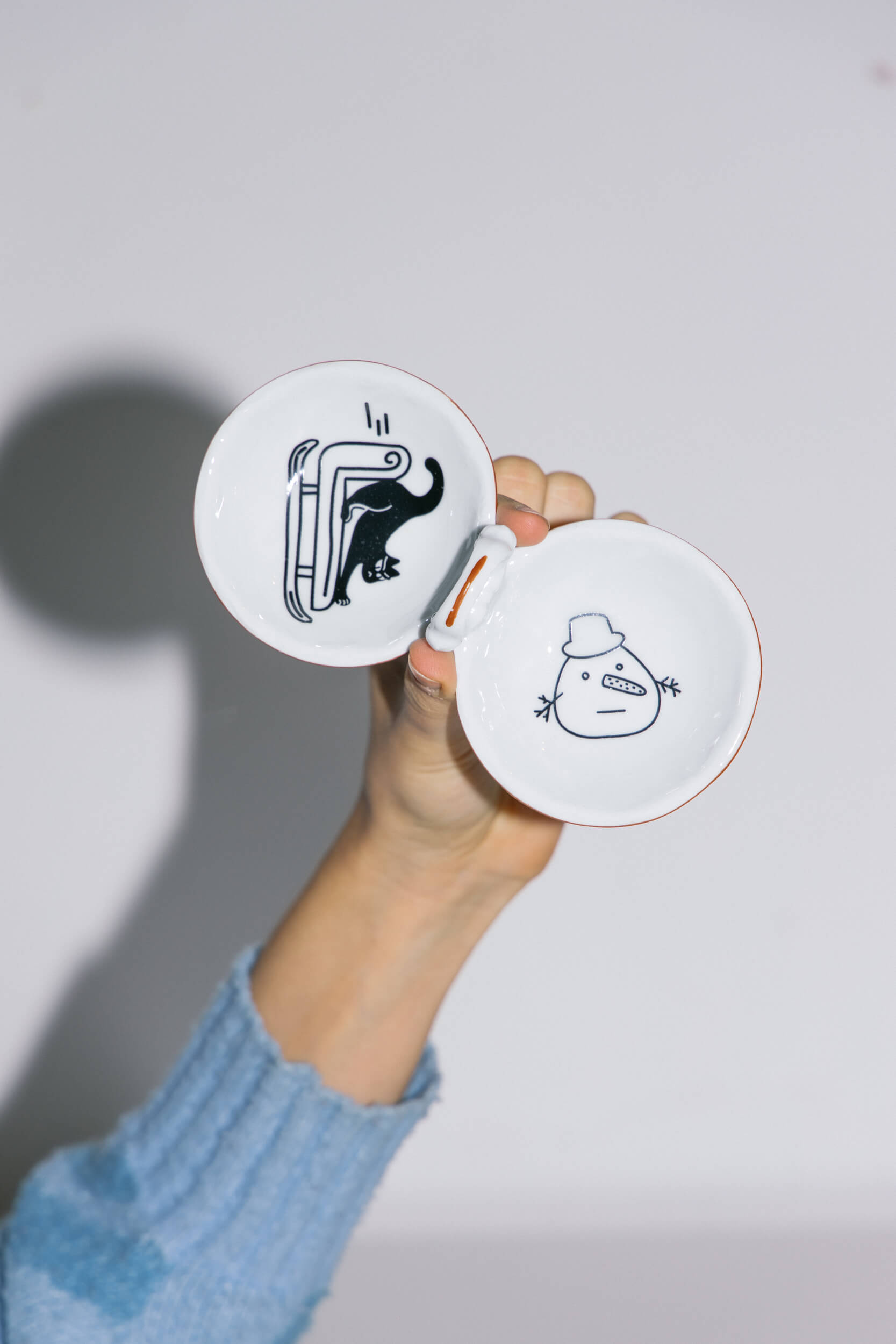 Salt bowl Cat and Snowman