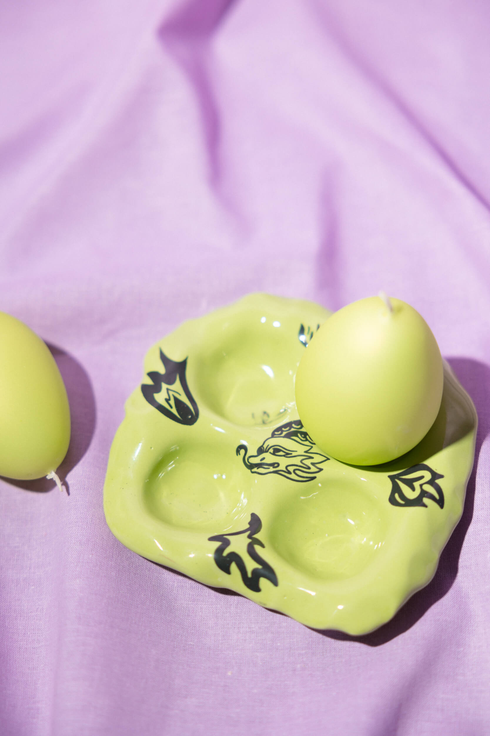 Dragon green egg plate