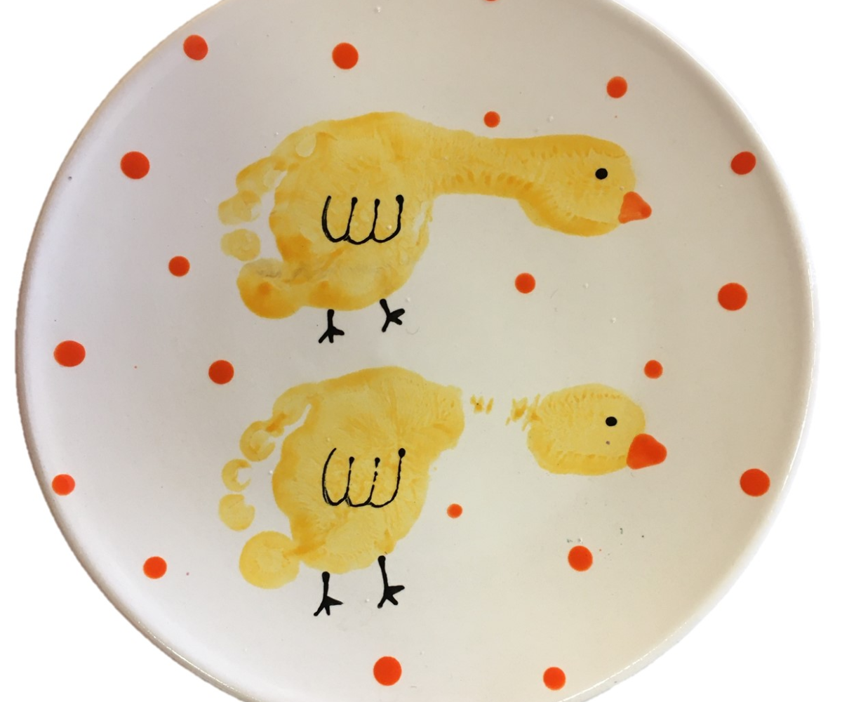Baby Prints on Pottery – Bunnies and Chicks