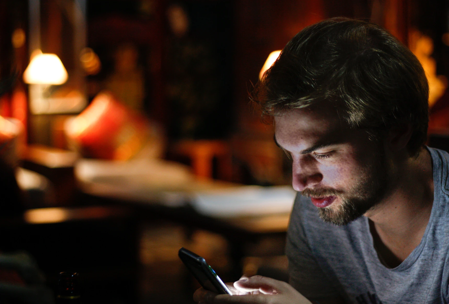 man checking his phone