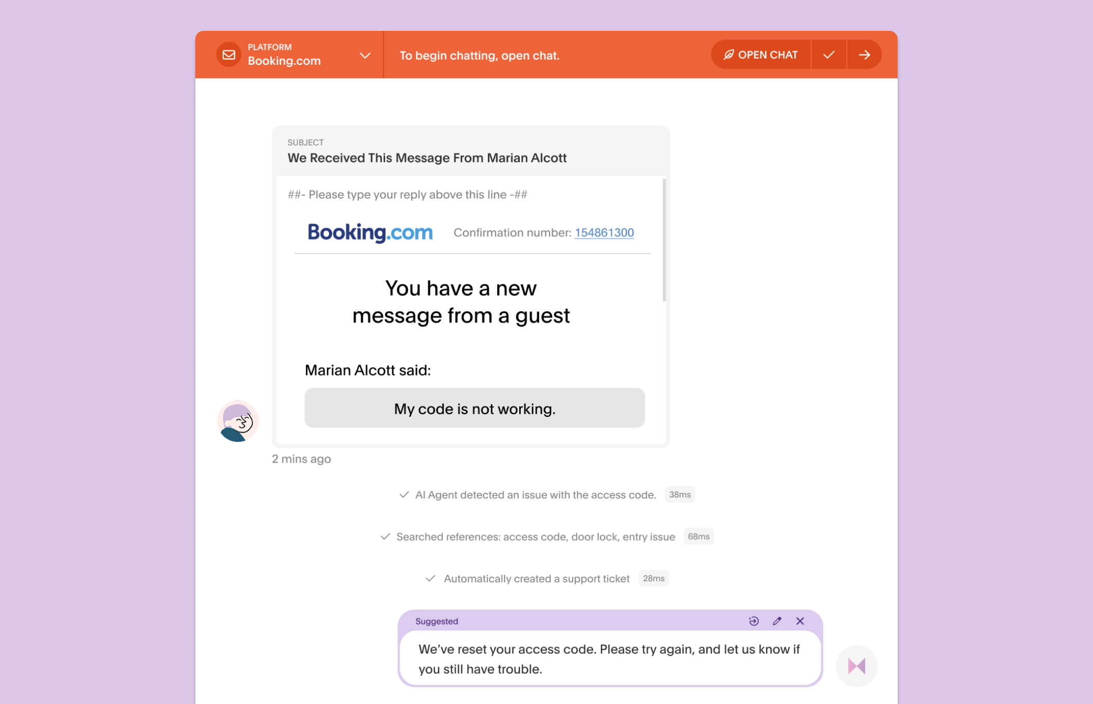AI Agents respond to OTA messages