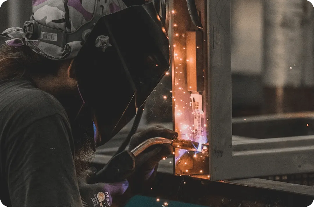 Top view of cargo trucks on a parking