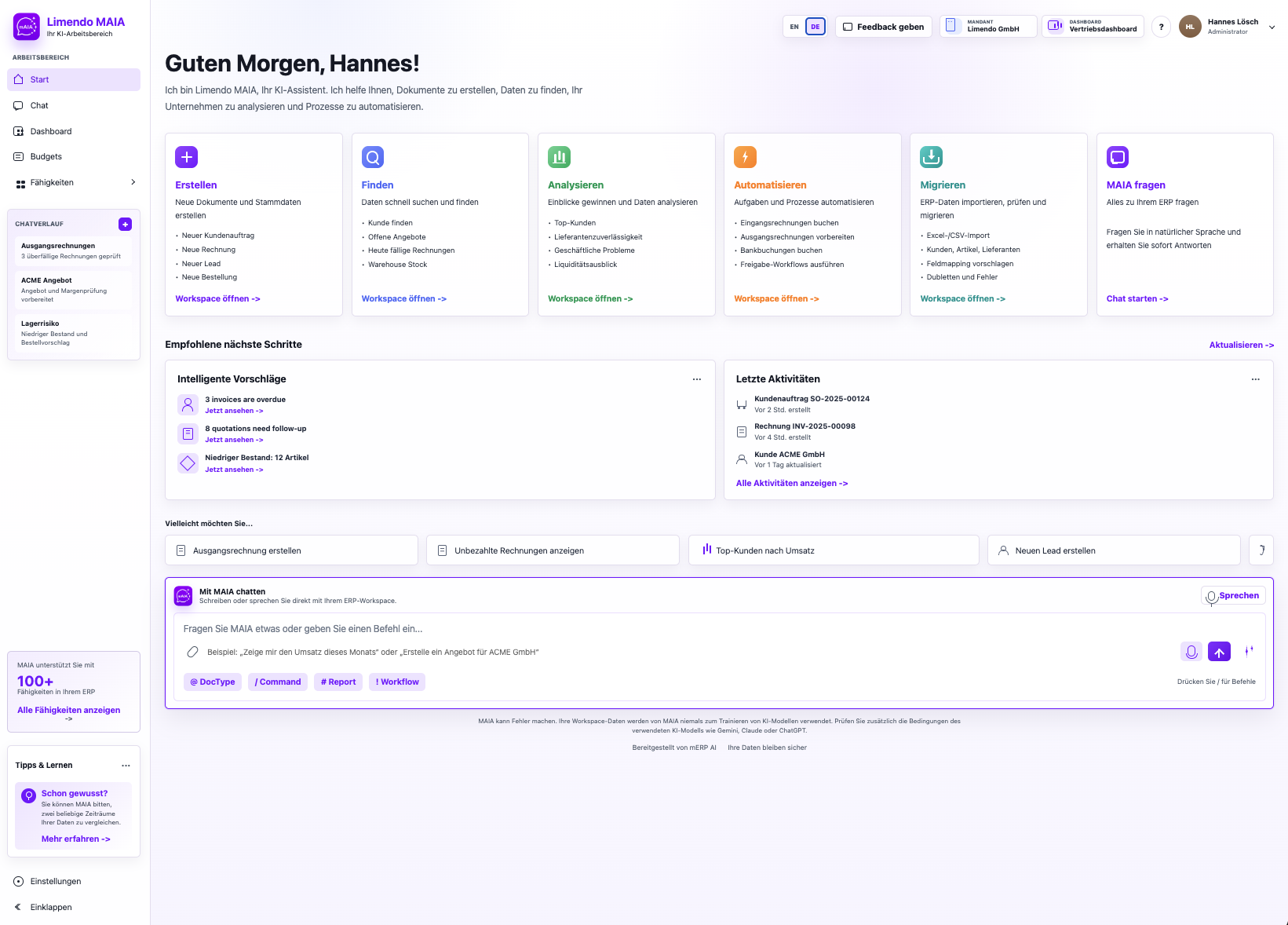 modern artificial intelligent assistent - mit MAIA Arbeitsabläufe automatisieren und mit Sicherheit die Arbeitsqualität steigern