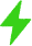 Green lightning bolt icon with a modern flat design on a white background.