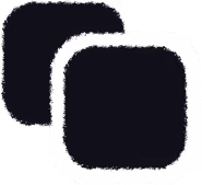 Abstract white rounded square shape on a dark background with a dark blob overlapping the top left corner.