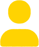 Yellow user profile icon with a circle as the head and a half-ellipse as the shoulders.