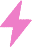Icono rosa de un rayo con bordes irregulares.