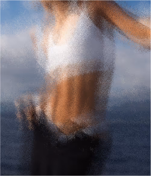 Abstract blurred artistic silhouette with warm tones - creative concept art