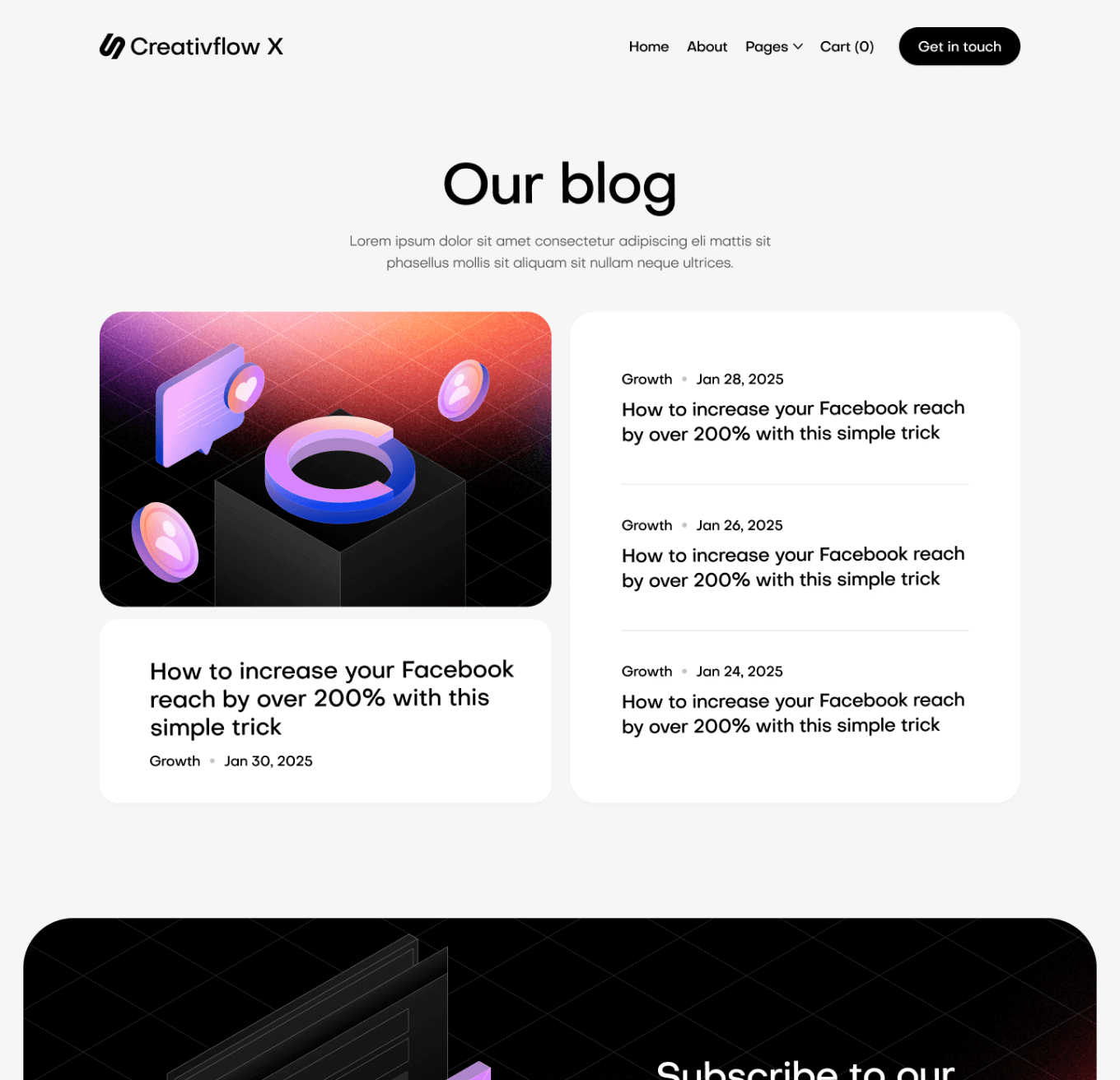 Creativflow X - Blog V2 Top Page - Marketing Agency Webflow Template