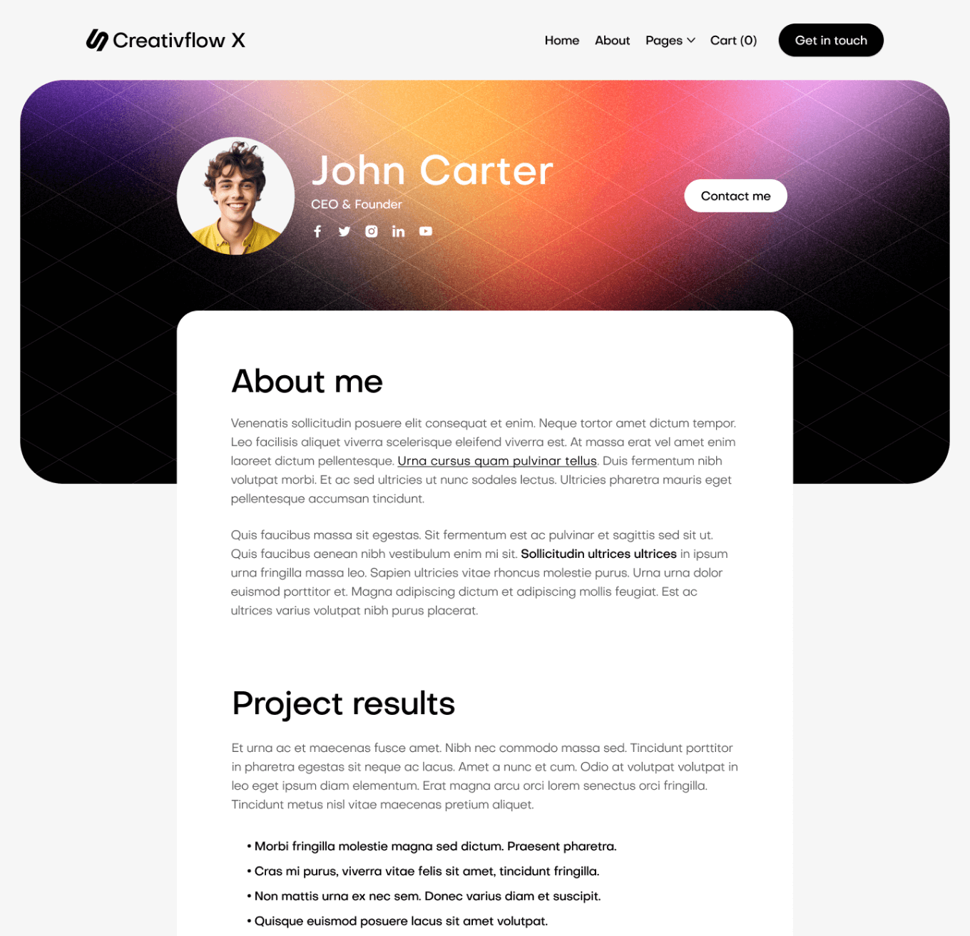 Creativflow X - Team Member Top Page - Marketing Agency Webflow Template