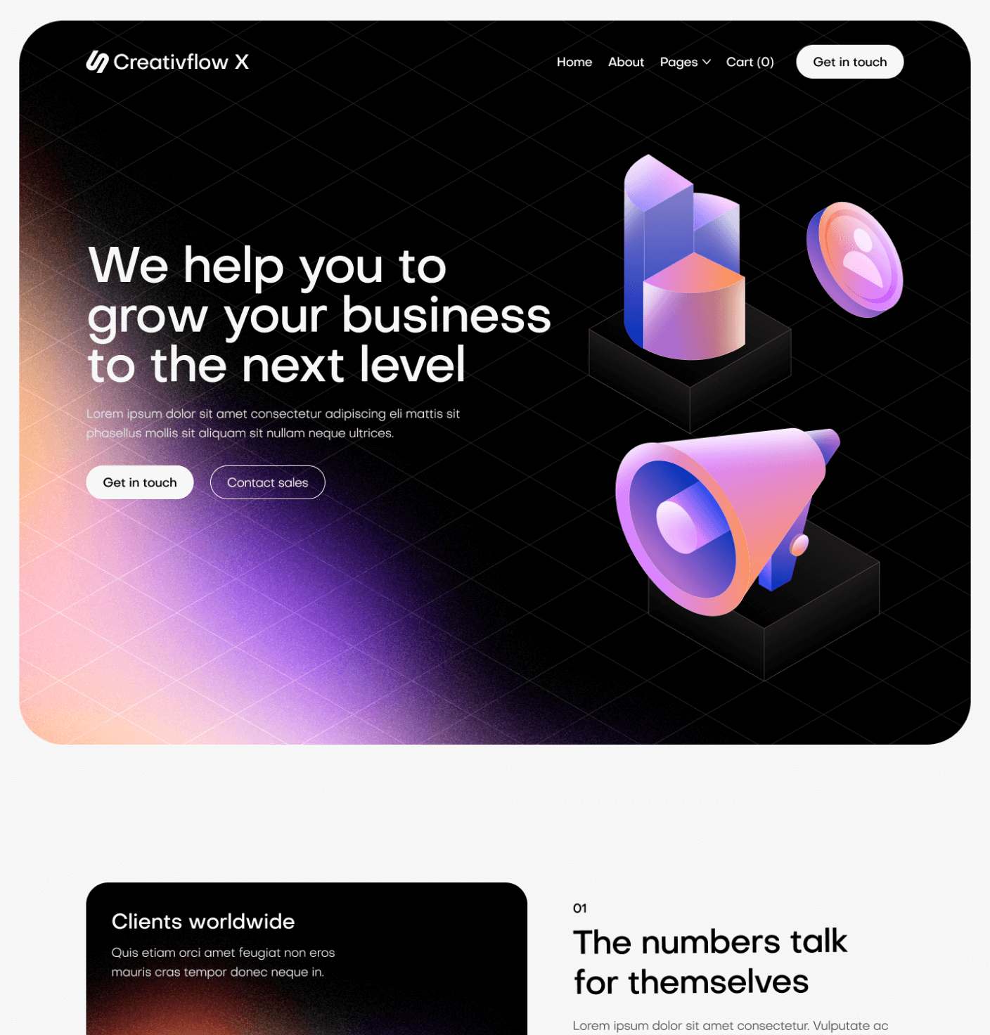 Creativflow X - Home V2 Main Page - Marketing Agency Webflow Template