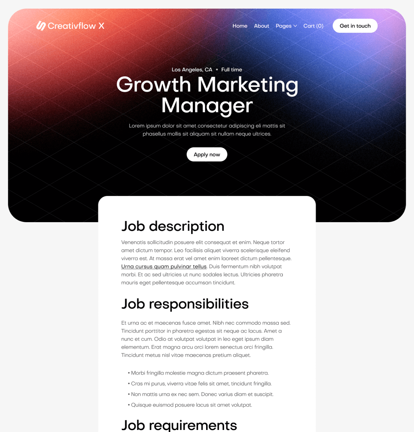 Creativflow X - Career Single Main Page - Marketing Agency Webflow Template