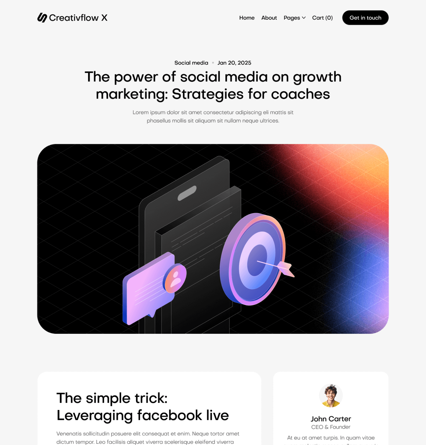 Creativflow X - Blog Post Main Page - Marketing Agency Webflow Template