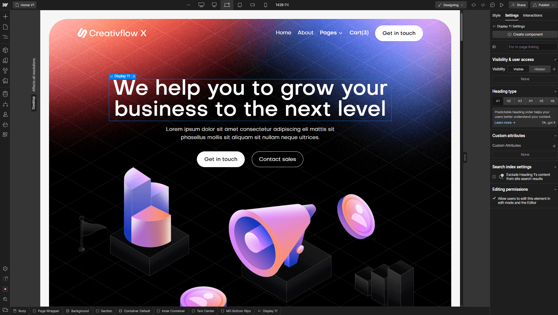 Static Content - Creativflow X Webflow Template