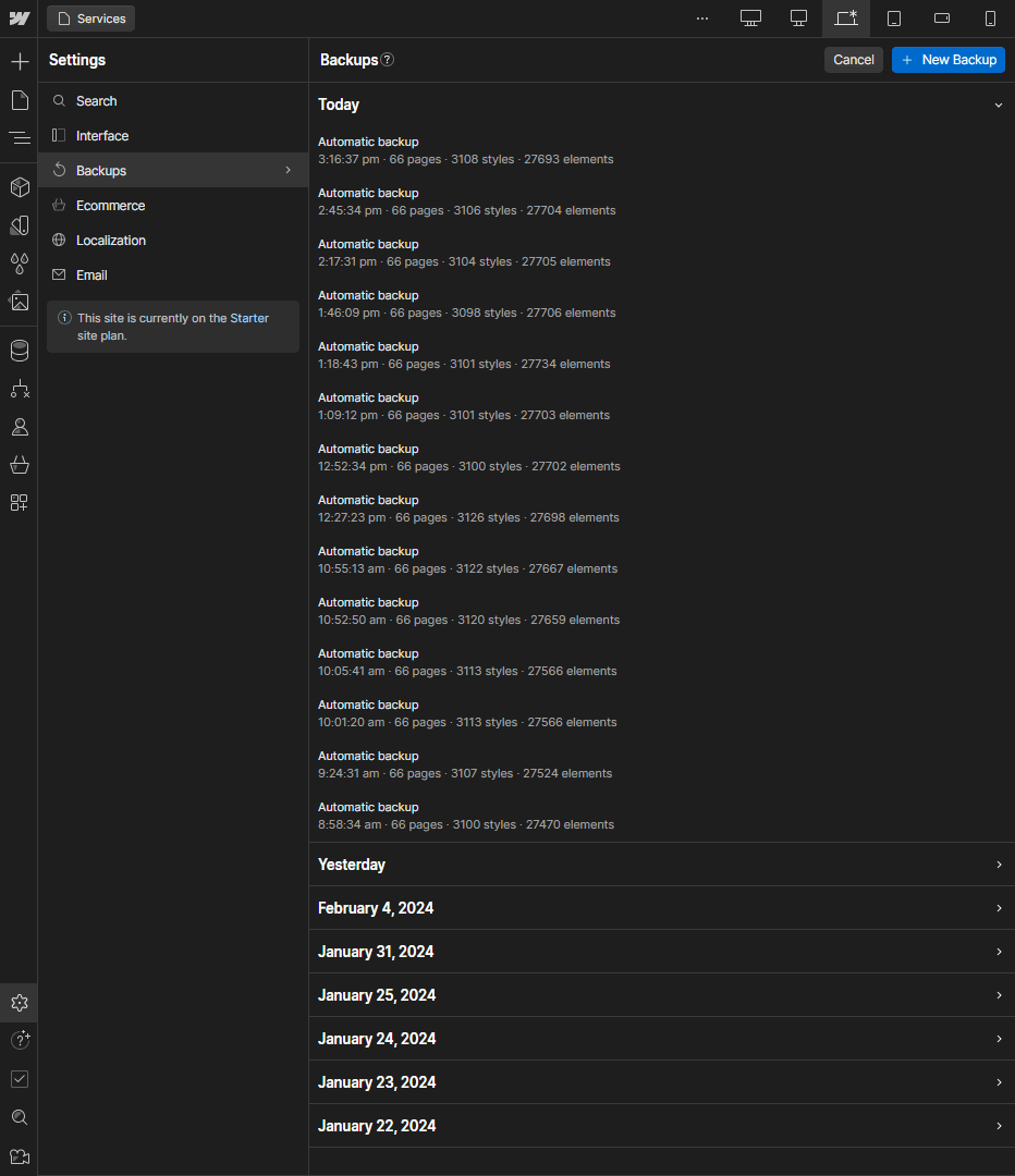 Backups - Creativflow X Webflow Template