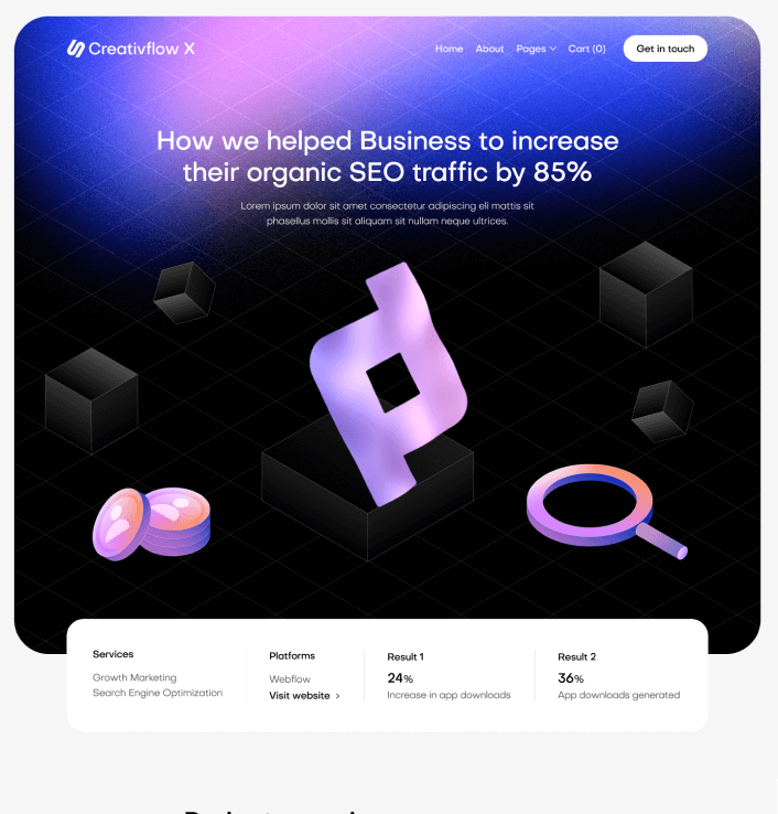 Creativflow X - Case Study Single Main Page - Marketing Agency Webflow Template