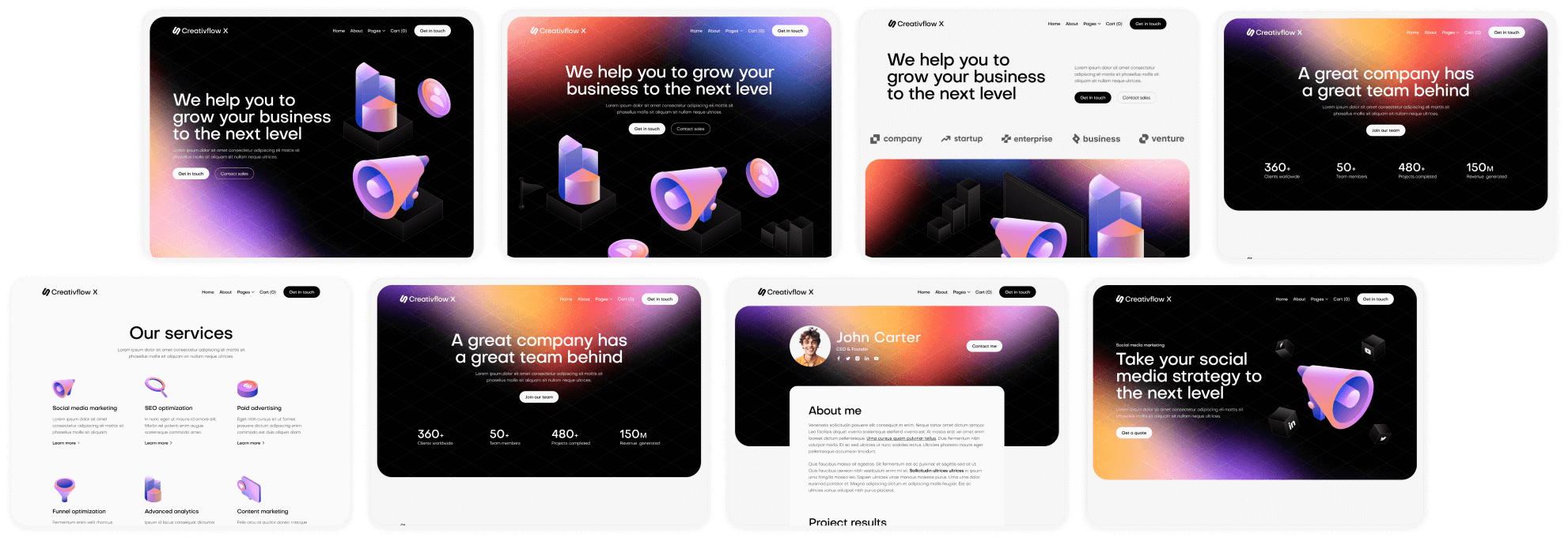 Creativflow X - Buy Now on Webflow Banner - Marketing Agency Webflow Template