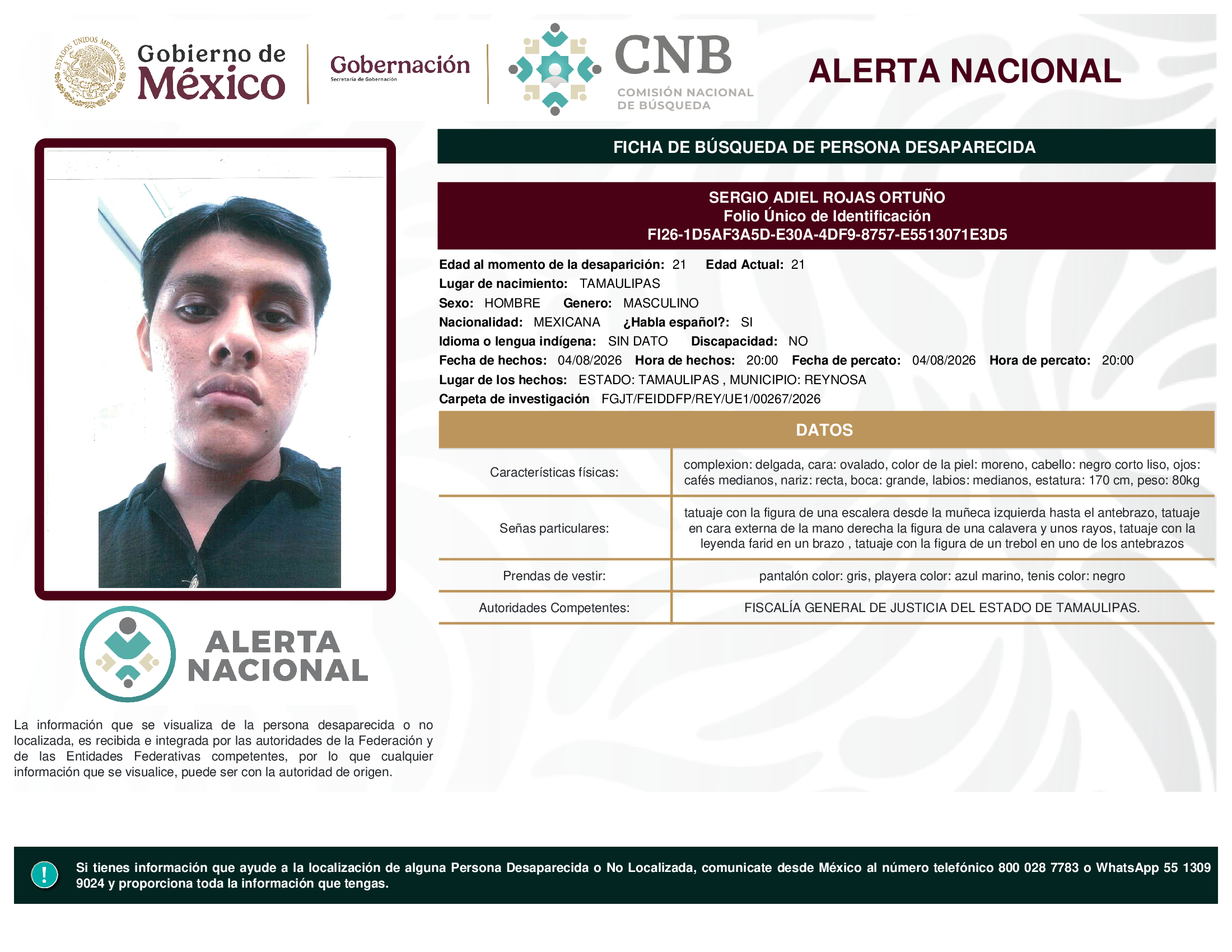 SERGIO ADIEL ROJAS ORTUÑO