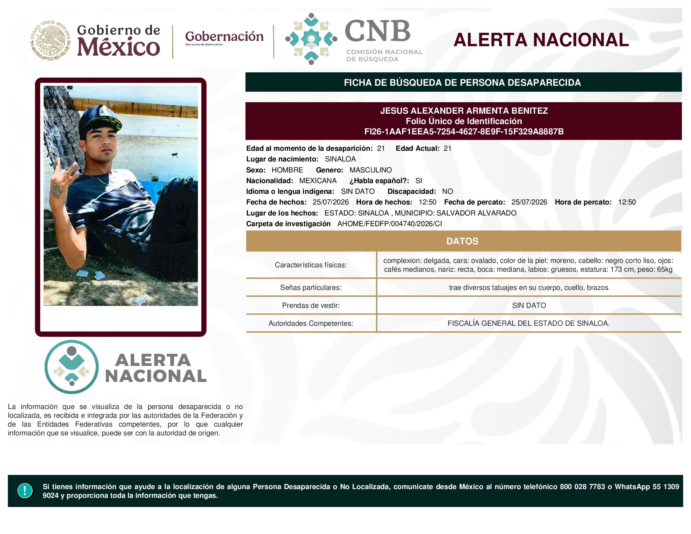 JESUS ALEXANDER ARMENTA BENITEZ