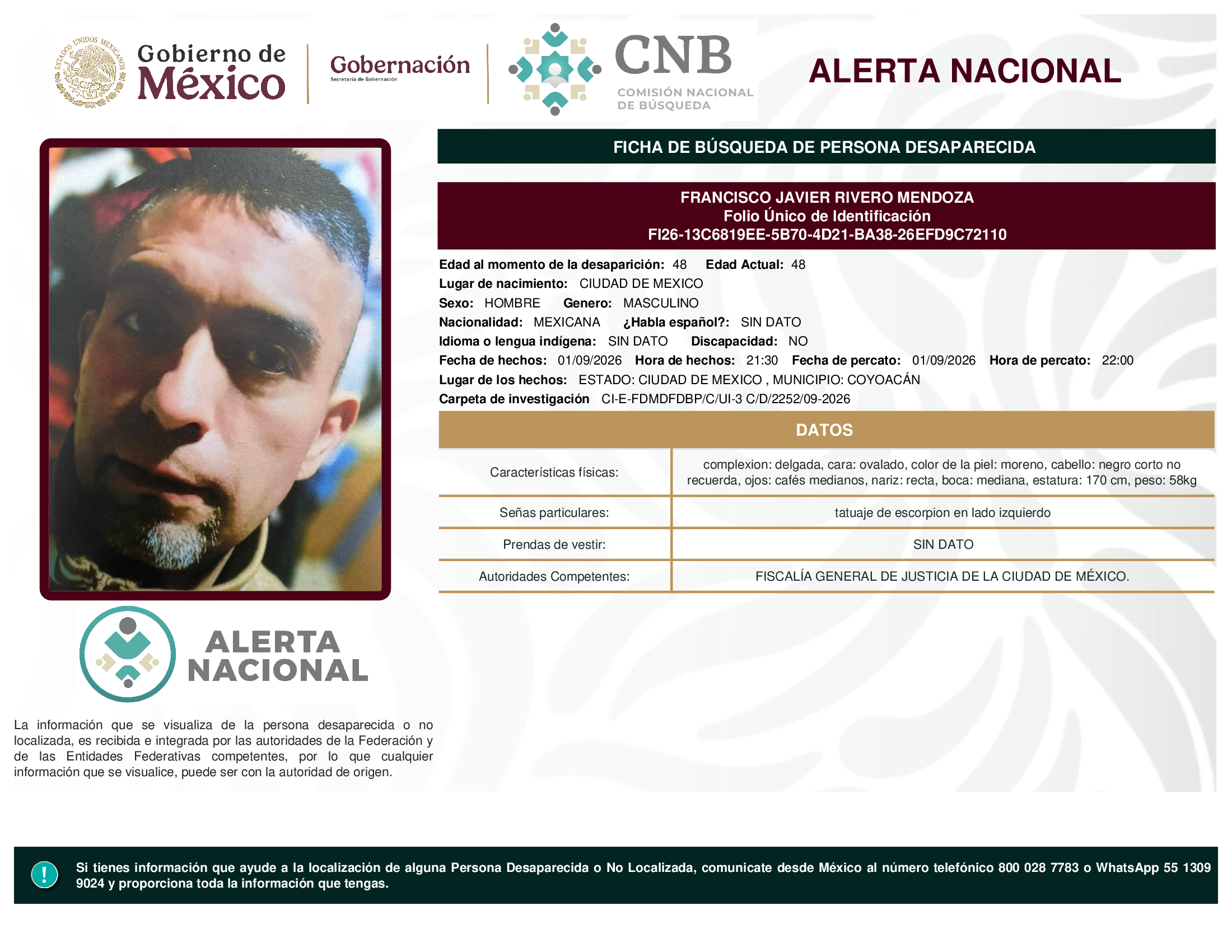 FRANCISCO JAVIER RIVERO MENDOZA