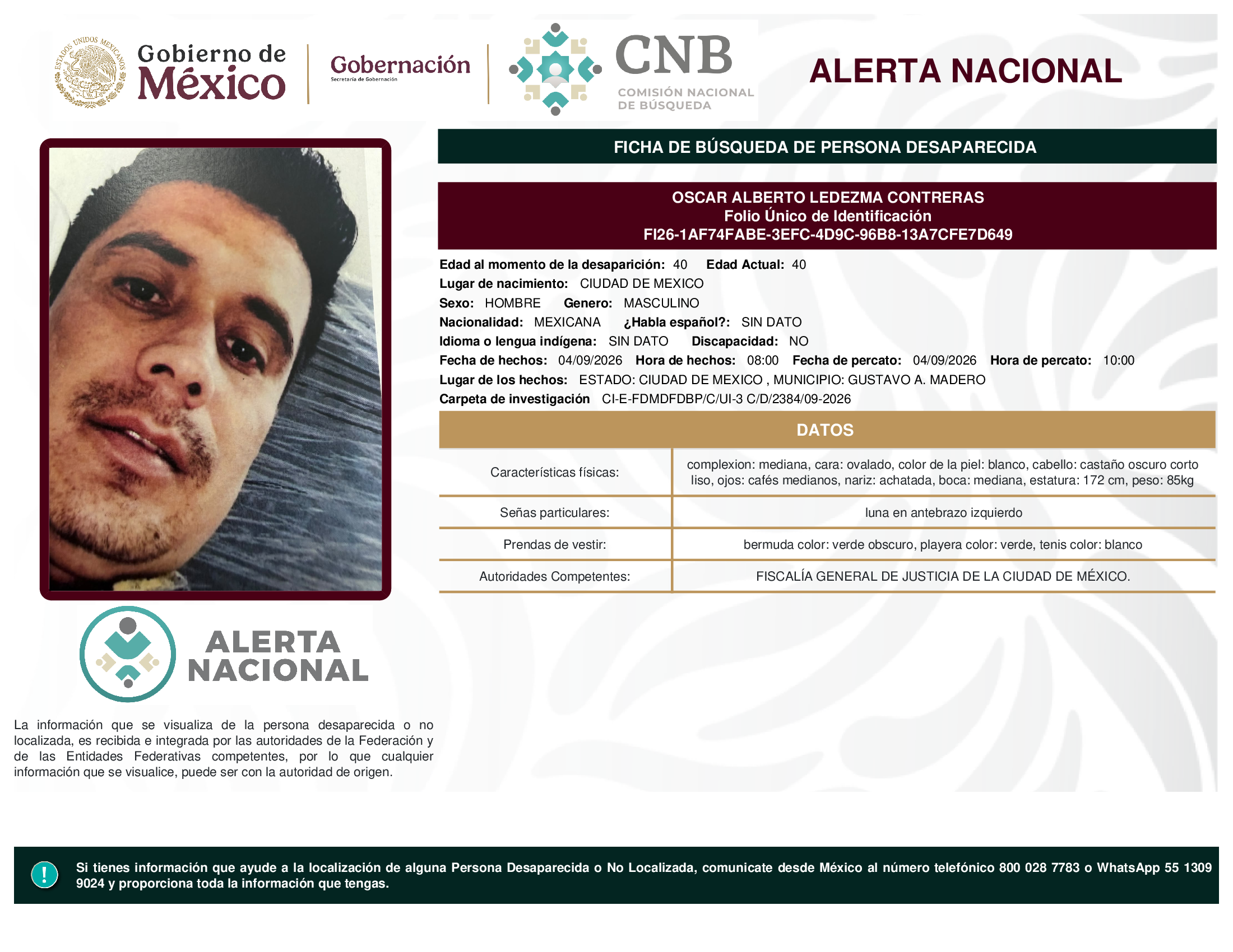 OSCAR ALBERTO LEDEZMA CONTRERAS