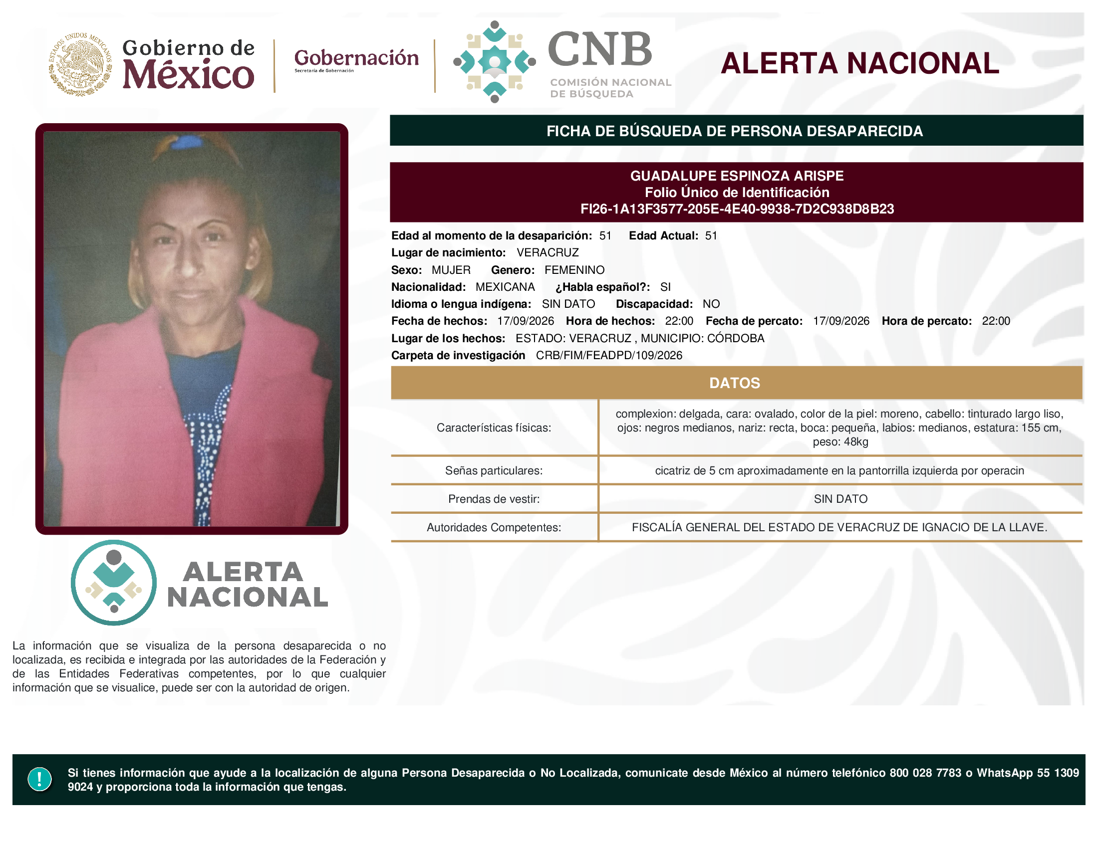 GUADALUPE ESPINOZA ARISPE