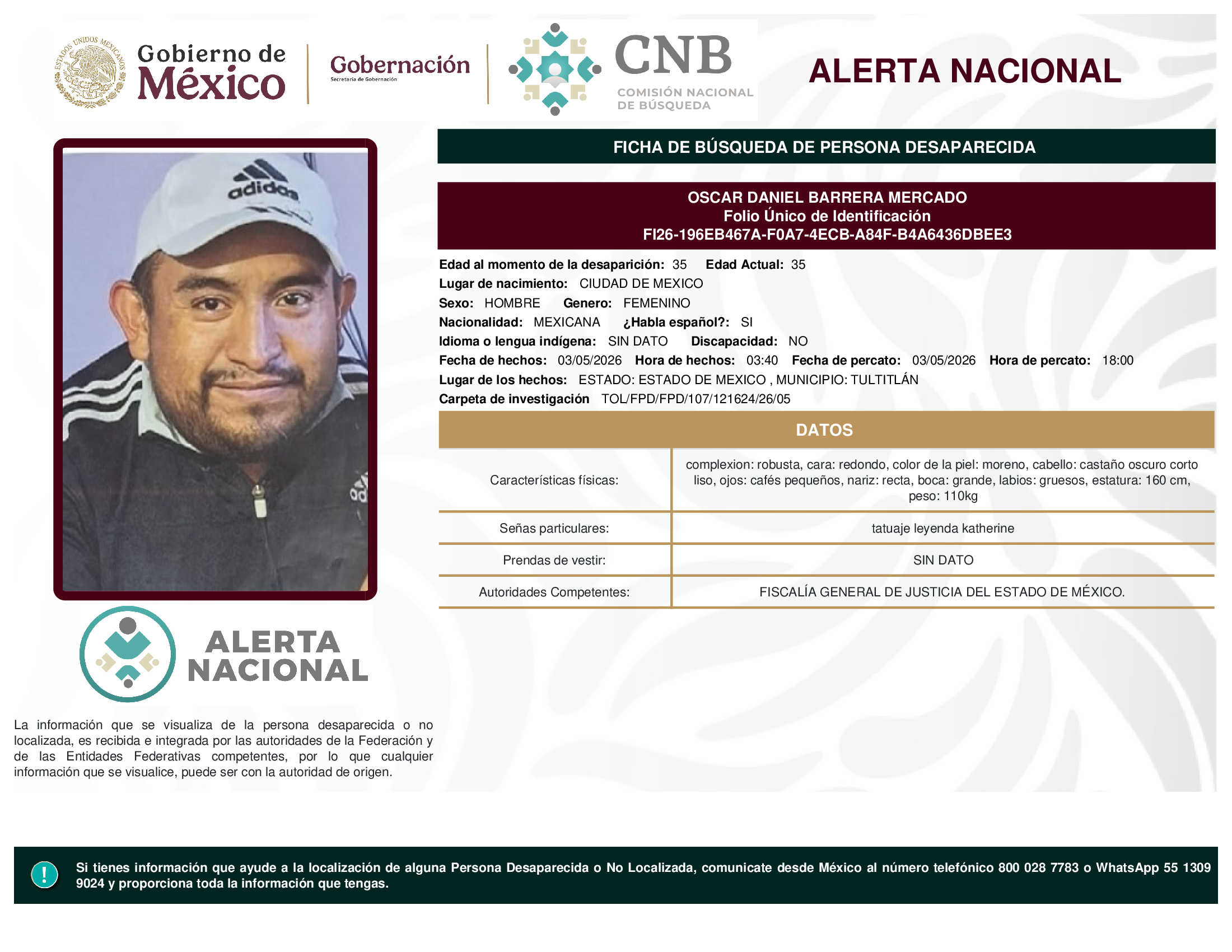 OSCAR DANIEL BARRERA MERCADO