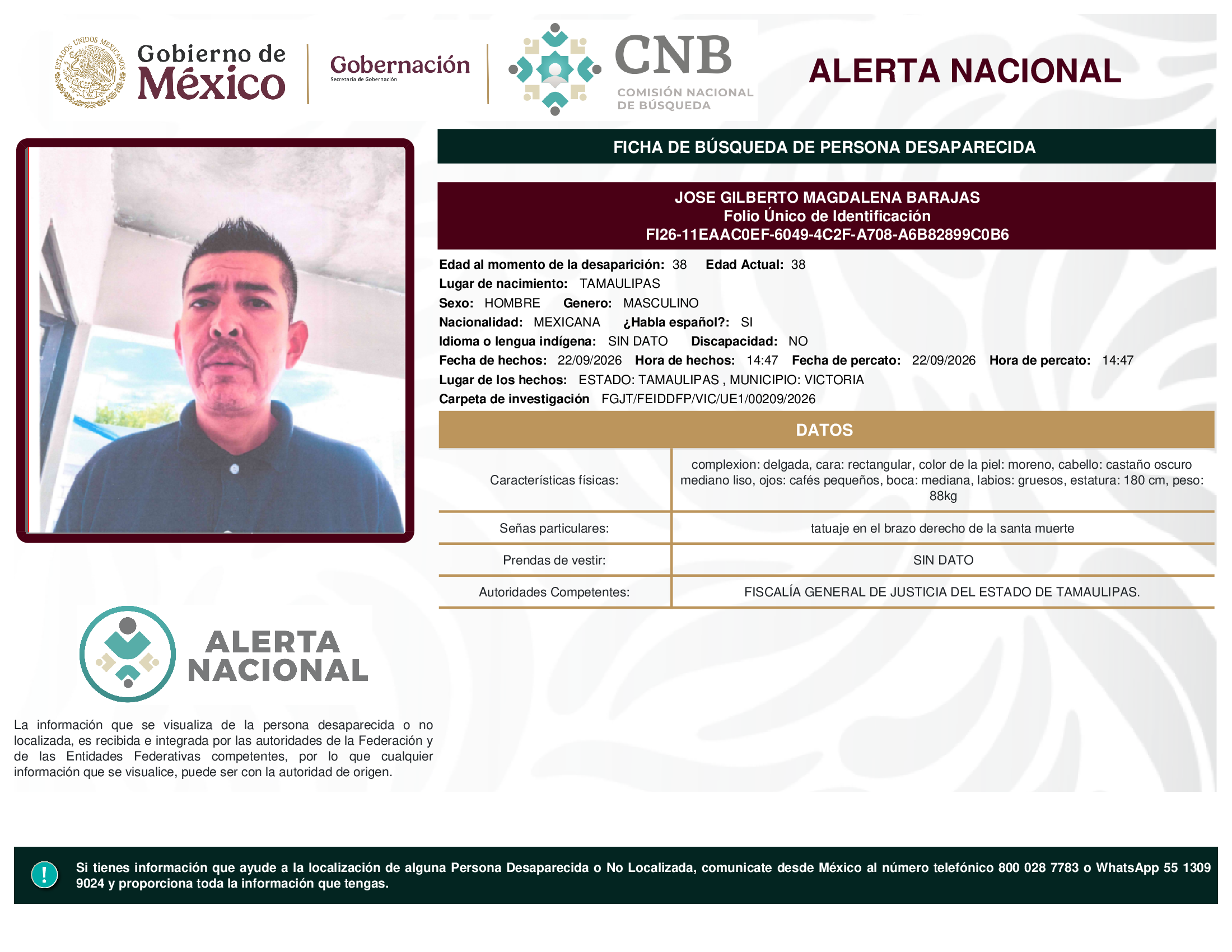 JOSE GILBERTO MAGDALENA BARAJAS