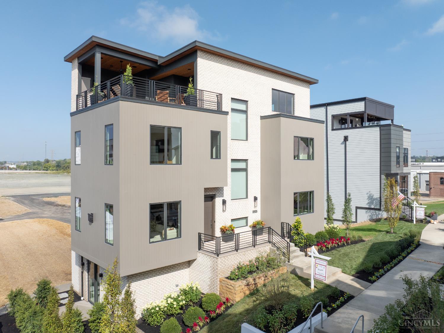 Exterior of 2920 Three Oaks Lane, a contemporary Classic Living Homes custom home with a rooftop deck in Foundry Park, Oakley