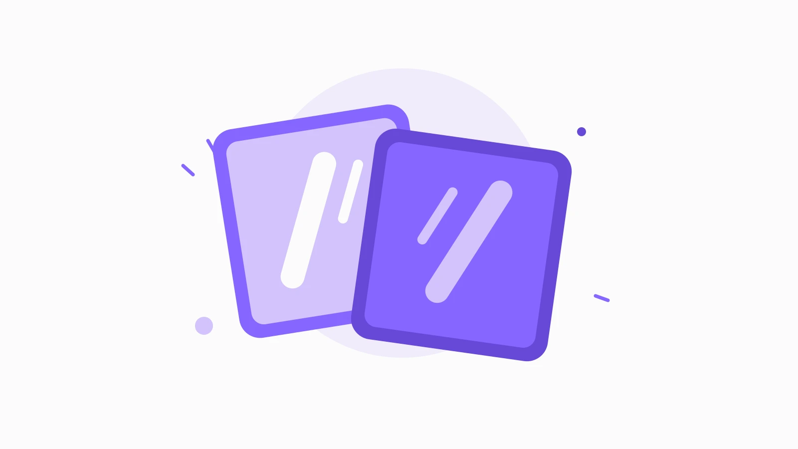 Two overlapping purple reflection panels