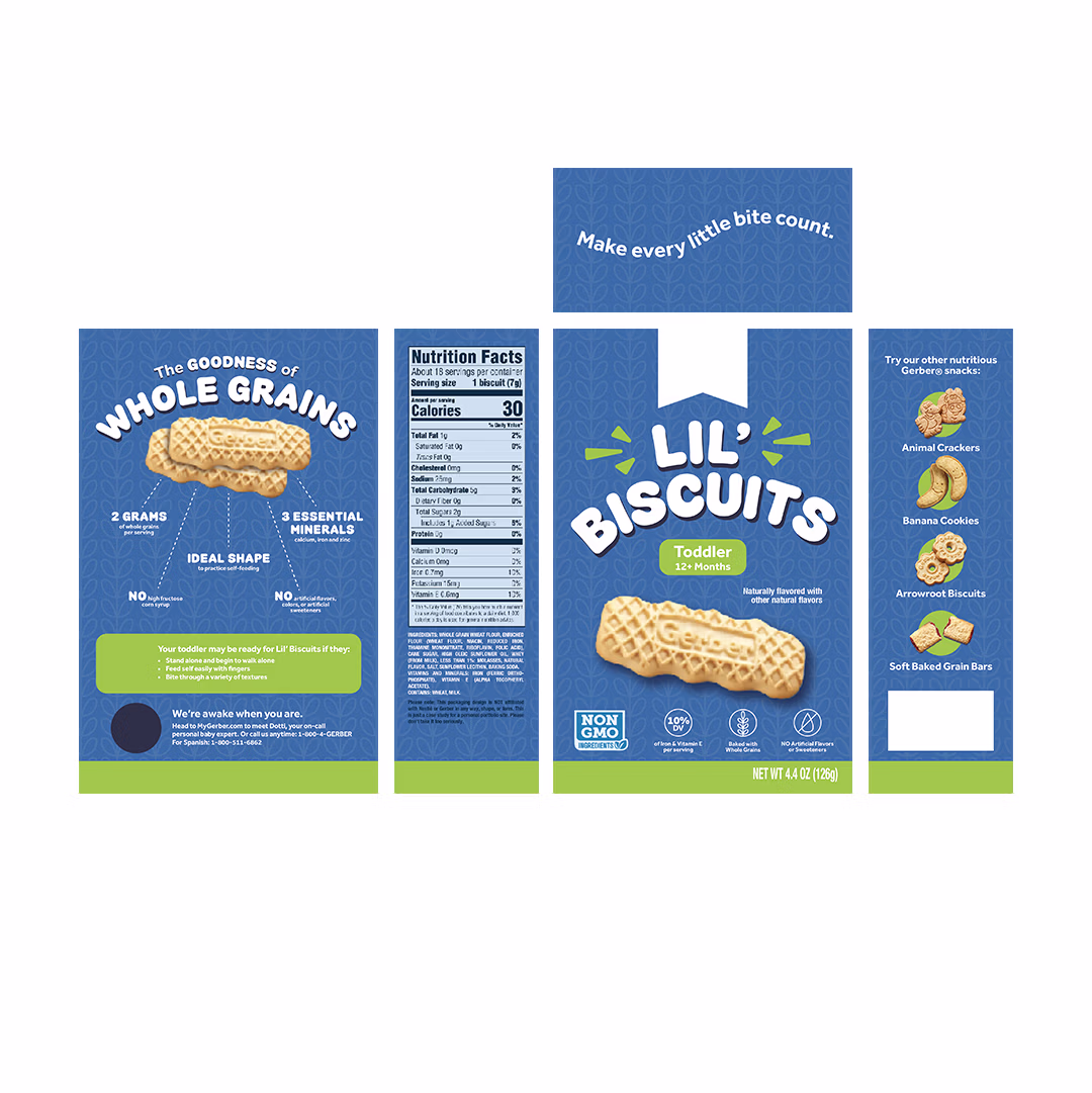 A composite image featuring the front, back, side, and top panels of another early box concept, featuring a dark blue and lime green color palette.