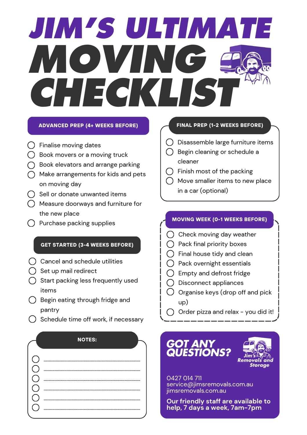 Jim's Ultimate Moving Checklist