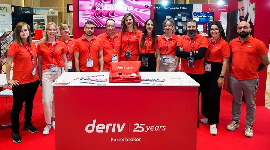 Group photo of the Deriv team at the Ultimate Fintech Global Awards 2024