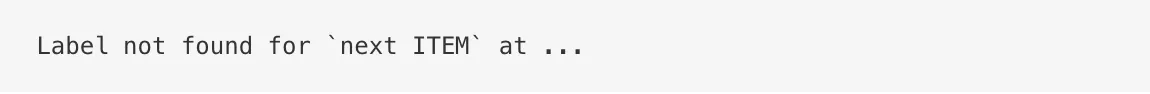label search fail popup