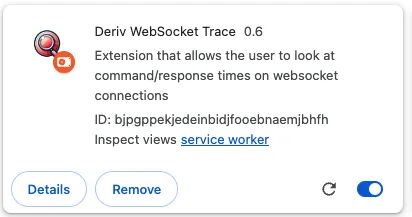 Screenshot of service worker dashboard