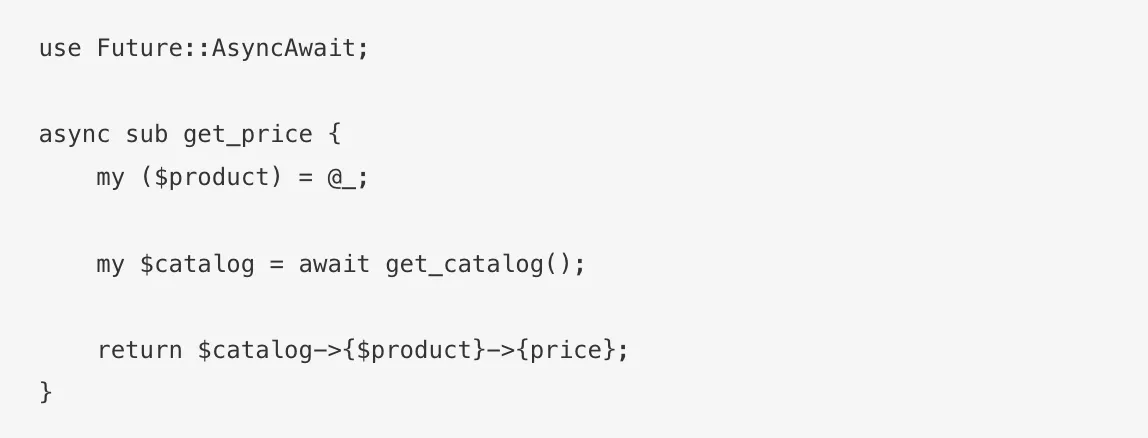 كود دالة async الفرعية get price